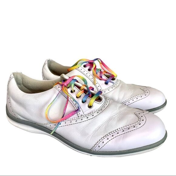 Footjoy Lopro Collection golf shoes lace up white Sz 9.5 - Picture 1 of 9